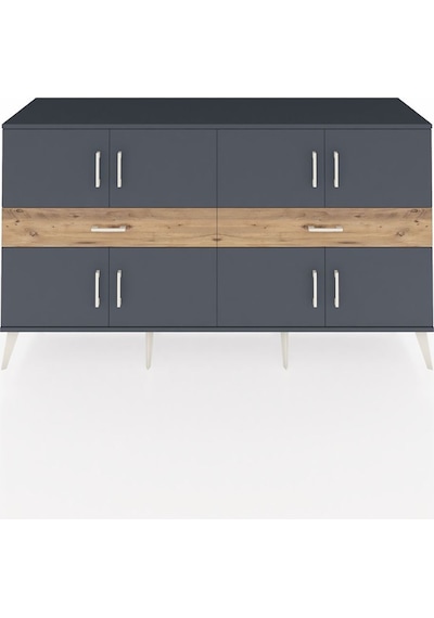 Hyperion Konsol 4 Raflı 6 Çekmeceli 3 Kapaklı 176x44x99 Antrasit-antrasit/çam Antrasit - Antrasit