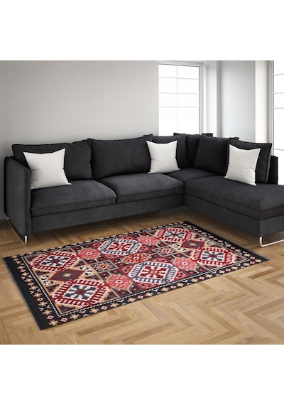 Bigghome Çift Taraflı Kilim, Makinede Yıkanabilir, Modern Desenli, 120 180 Cm, Sa25hc