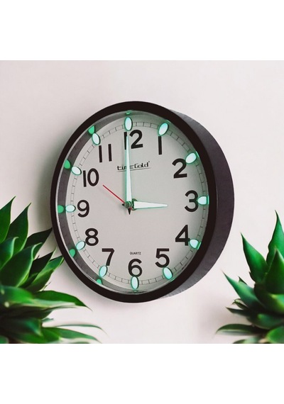 Fosforlu Karanlıkta Parlayan Küçük Çocuk Odası Siyah Duvar Saati Çap 22 Cm Siyah
