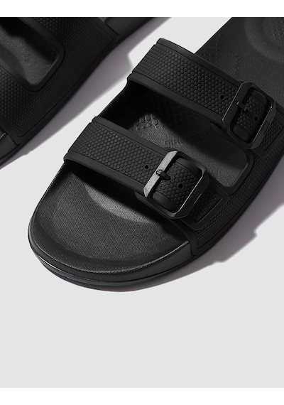 Fitflop İqushıon GS9 Çift Tokalı Erkek Terlik - Siyah