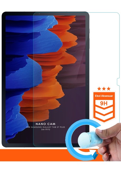 Samsung Uyumlu Tab S7 Plus Sm-T970 Nano Kırılmaz Cam Ekran Koruyucu