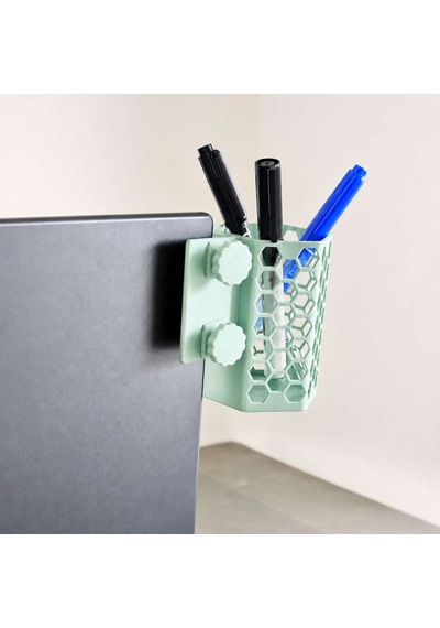 3d Baskı Monitor Kalemlik - Petek Desenli Laptop Kenar Altıgen Kalemlik-mint Diğer