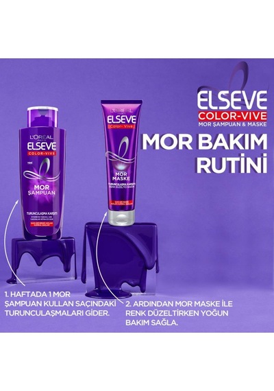 L'Oreal Paris Elseve Mor Şampuan 2 x 200 ML