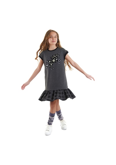 Denokids Mshb&g Yıldızlı Unicorn Kız Çocuk Elbise Çok Renkli