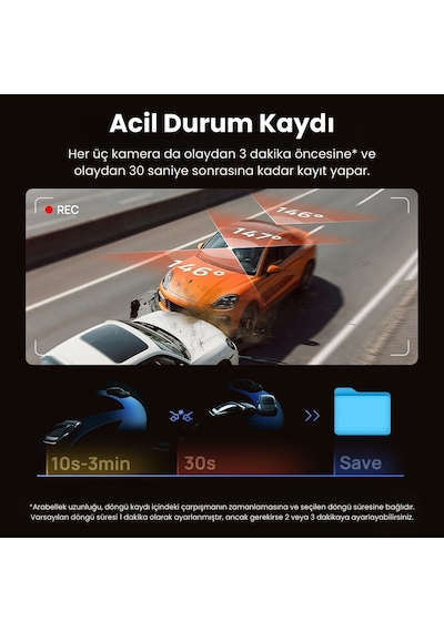 70mai T800-41 Ön Kamera + İç Kamera + RC41 Arka Kamera