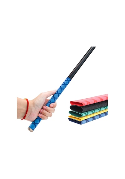 28mm Olta Kamışı Koruyucu Kaydırmaz Makaron Shrink 100cm - Siyah Siyah