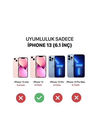 Apple Uyumlu iPhone 13 Kilif 6.1 Inç Seffaf Magsafe Kamera Korumali 556399279