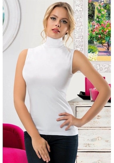 Mtm My The Mall Balıkçı Yaka Sıfır Kol Bayan Atlet 2811 Siyah
