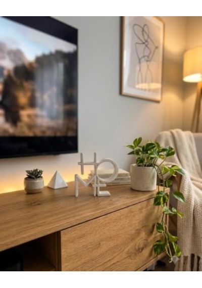 Home Yazılı 3d Baskı Dekoratif Heykel Modern Ev Dekor Aksesuarı, Benzersiz Tasarım Beyaz