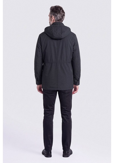 Bisse Siyah Casual Kapüşonlu Mont Mn25k25201 D99