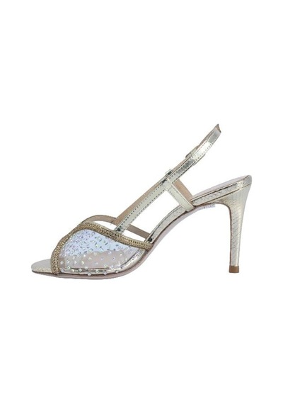 Poletto Hakiki Deri /tekstil Altın Sandalet Gece/abiye 380 33-2175 Altın