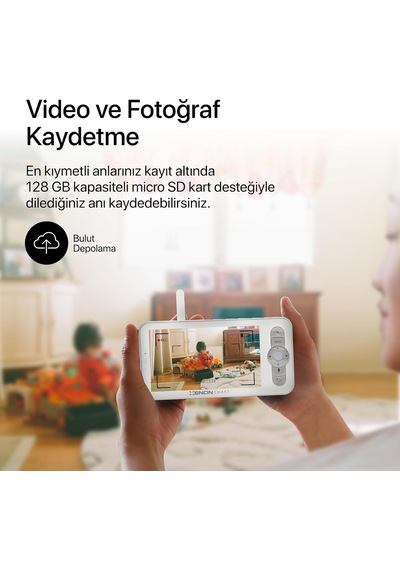 Bebek Kamerası Ekranlı 5"" Monitör Wifi Mobil Takip 360 Ptz Gece Görüş Sıcaklık Nem X7202 Diğer