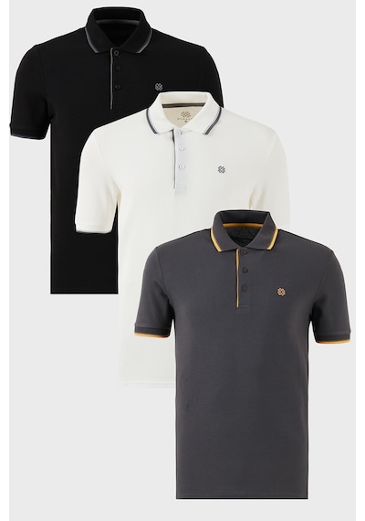 Buratti Pamuklu Slim Fit Şerit Detaylı Düğmeli Polo Yaka 3'Lü Paket Erkek T Shirt 5902118S3 Siyah-Beyaz-Antrasit Buratti Pamuklu Slim Fit Şerit Detaylı Düğmeli Polo Yaka 3'Lü Paket Erkek T Shirt 5902118S3 Siyah-Beyaz-Antrasit
