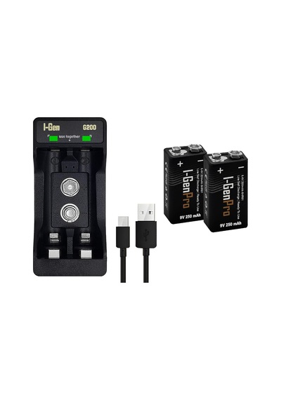 Batteries D925 2 Li Aa/aaa/9v Pil Şarj Aleti + 2 Adet 9v Pro 250 Mah Ni-mh Şarjlı 9v Pil Seti