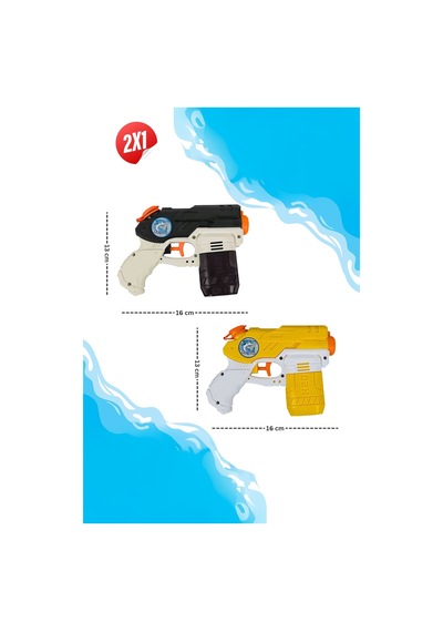 Barracuda 2'li Su Tabancası 16 Cm Water Blaster Çocuk Oyuncak Su Tabancası +3 Yaş