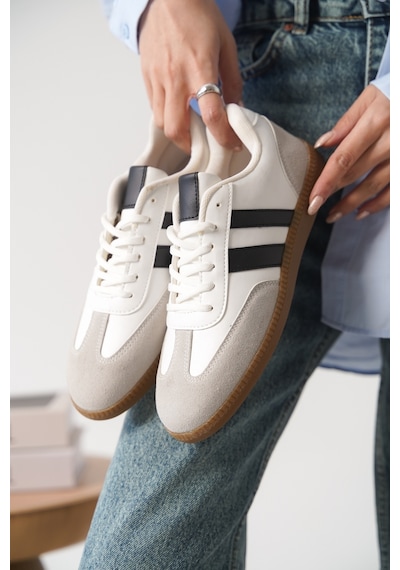 Daxtors Garantili Agnus Günlük Ortopedik Kadın Sneaker Spor Ayakkabı Beyaz