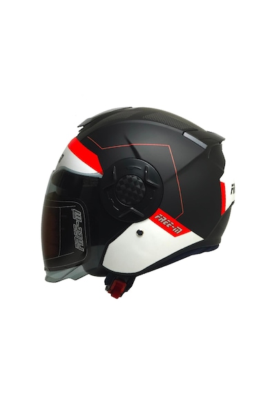 Motosiklet Yarım Kask Double Güneş Vizörlü Siyah Ece Sertifikalı Abs Material Motorcu Kaskı Fast Çok Renkli