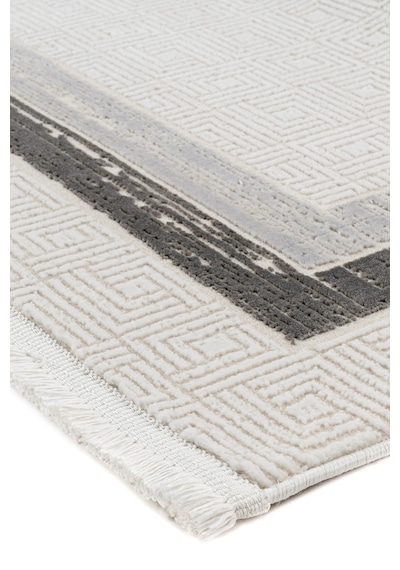 Badelya Home Krem Gri 7107 Modern Desen Doğal Taban Saçaklı Salon Koridor Mutfak Çocuk Oturma Odası Halı Yolluk 7107krem-gri
