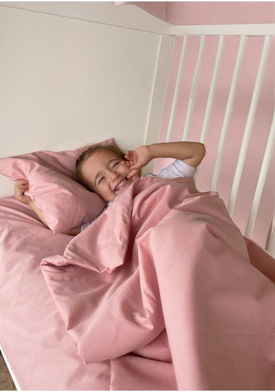 Joyous Mom Kids Akfil Bebek Nevresim Takımı Lastikli Çarşaf Dahil Takım Pembe