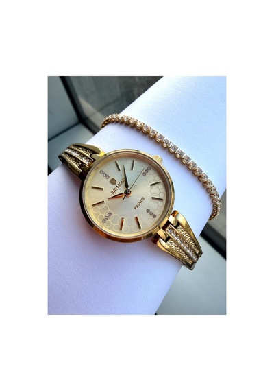 Rym-1043 Quartz Kadın Kol Saati - Su Geçirmez - Kasa Ve Kordon Çelik - 2 Yıl Garanti Gold Sarı