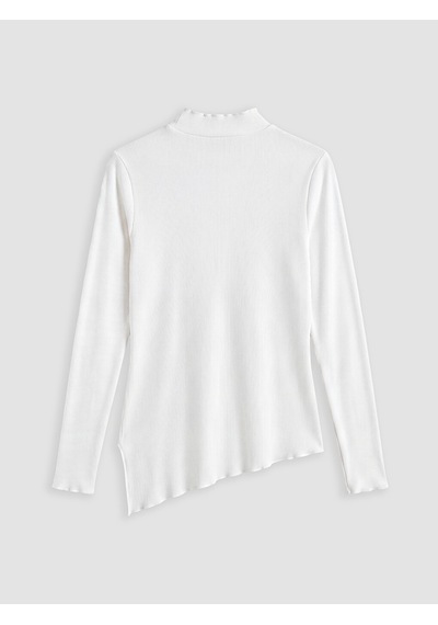 Lc Waikiki Lc Waıkıkı Ekru Asimetrik Kesim Kadın Fitilli Body