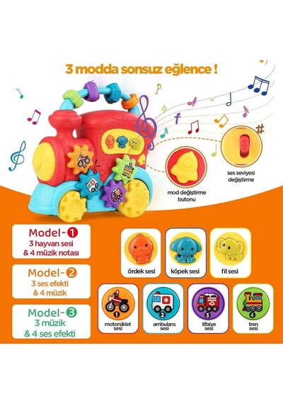 Minibo Sesli Ve Işıklı Sevimli Aktivite Treni