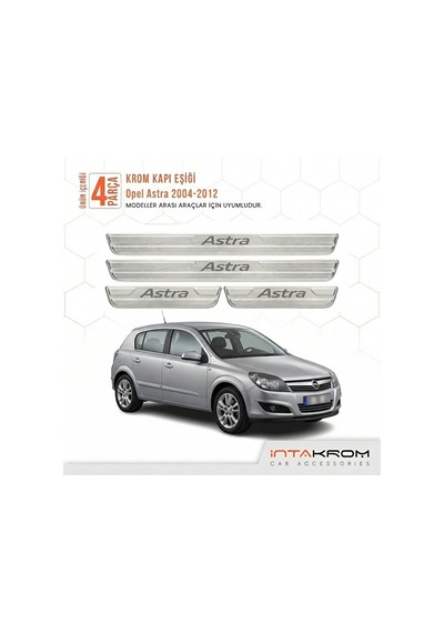 Opel Astra H 2004-2012 Uyumlu Satine Krom Kapı Koruma Eşiği 4 Par