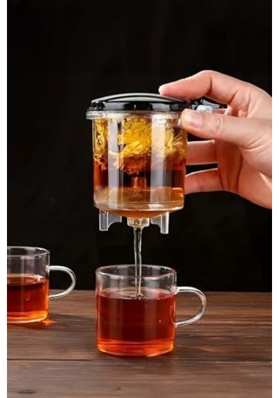 Borosilikat Cam Demlik 900 Ml Dayanıklı Tek Tuşla Demleme Diğer