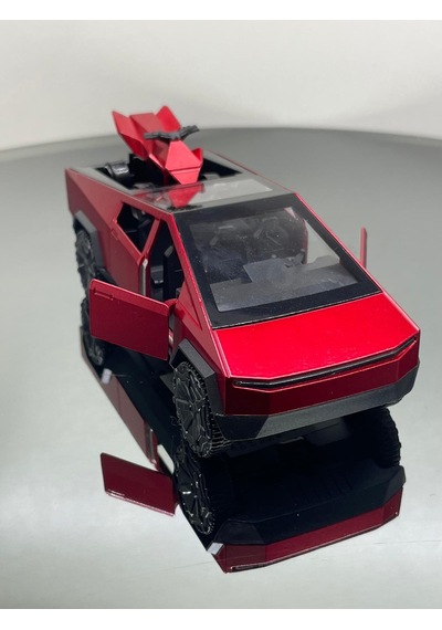 Tesla Cyber Truck 1:32 Ölçek Metal Çek Bırak 12 Cm Oyuncak Araba - Kırmızı