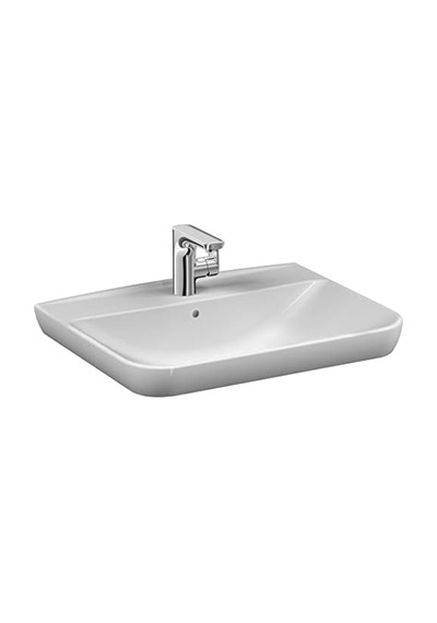Sento 5946b003-0001 Lavabo, 65 Cm, Beyaz Açık Ceviz