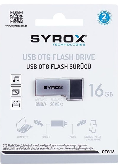 Syrox SYX-OTG16 16 GB USB 2.0 OTG Micro Flash Bellek