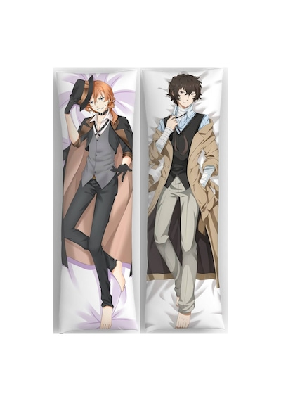 Owl Bag Bungou Stray Dogs Dazai And Chuuya Desenli Çift Yön Baskılı Sarılma Yastığı Kılıfı Çok Renkli