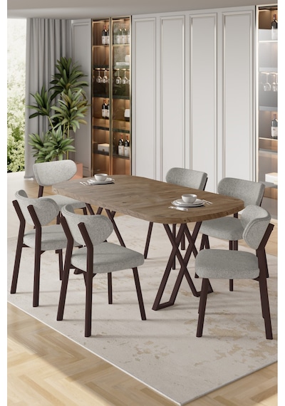 Canisa Axton Serisi Sabit Mdf 90x168 Atlantik Çam Mutfak Masa Takımı 6 Gri Sandalye Atlantik Çam Masa Gri Sandalye Canisa Axton Serisi Sabit Mdf 90x168 Atlantik Çam Mutfak Masa Takımı 6 Gri Sandalye Atlantik Çam Masa Gri Sandalye