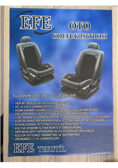 Efe Minder 2 Adet Isıtıcı Minder Koltuk Minderi (Desenli)