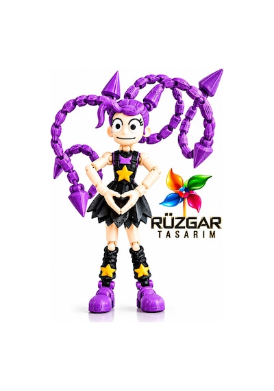 Poppy Playtime Lily Love Braids Eklemli Oyuncak Bacakları Ve Kolları Hareketli Figür T13 Dummy