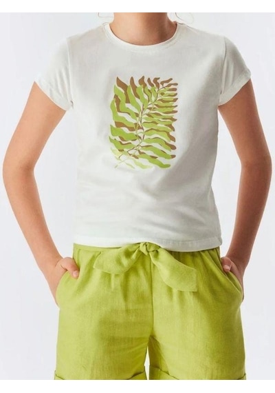 Nk Kids Kız Çocuk Perfect Tshirt-13971 Ekru