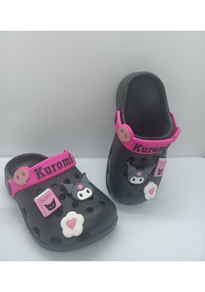 Huzurlu Adımlar Kuromi Çocuk Terlik Siyah