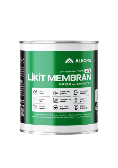 Alkoru 1 Kg Lite Likit Membran Kauçuk Ve Elyaf Katkılı
