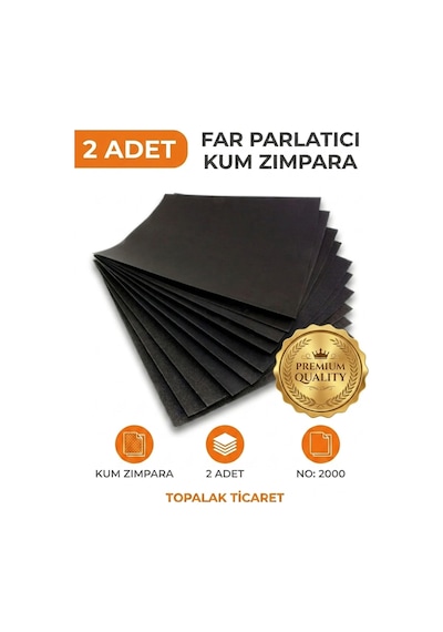 2 Adet Kum Zımpara Su Zımparası 2000 Kum Ince Far Parlatma Zımpara Kağıdı Taşlama Sulu Zımpara