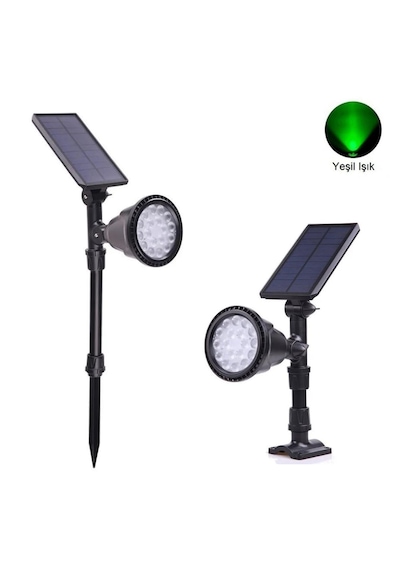 30 Watt Solar Çim Bahçe Armatürü / Çim Saplama Ağaç Aydınlatma Yeşil