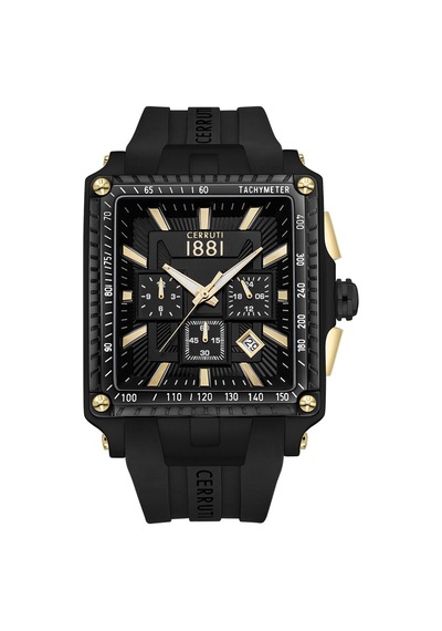 Cerruti 1881 Cıwgo0018501 Quartz Silikon Kordon Siyah 43x56 Mm Erkek Kol Saati Siyah