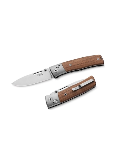 Lionsteel Nini Santos Wood - Titanium Bolster Kamp Çakı Kahverengi