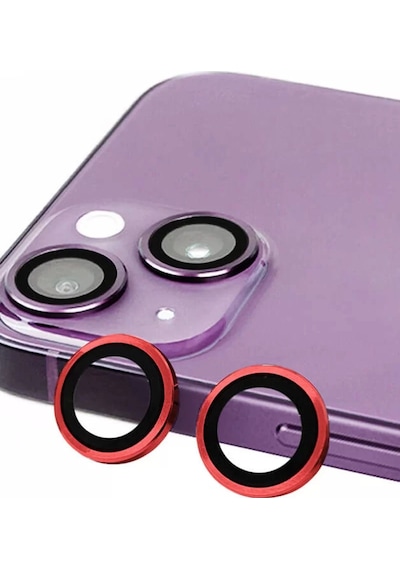 Newface Apple İphone 14 Plus Raze Metal Kamera Lens - Kırmızı