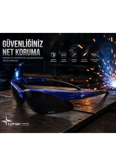 Böhler Welding Ir5 Kaynak Güvenlik Gözlüğü Profesyonel Koruyucu İş Gözlüğü