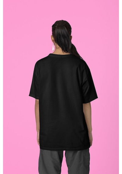 Sevbano Unisex Oversize Baskısız Basic Tişört Siyah