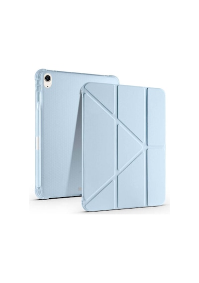 Apple Uyumlu iPad Air 11'' M3 2025 m2 2024 Üçgen Katlanabilir Kalem Şarj Bölmeli Standlı Kılıf Kapaklı