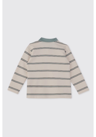 Panço Erkek Çocuk Çizgili Ekru Sweatshirt Krem
