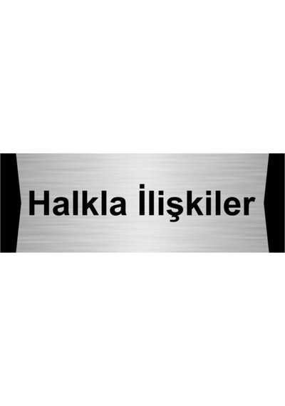 Halkla Ilişkiler 5x20cm Gümüş Renk Metal Yönlendirme Levhası