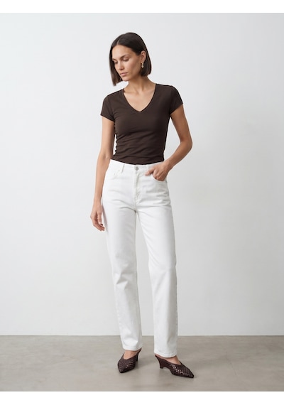 Dilvin 32799 V Yaka Top-koyu Kahve