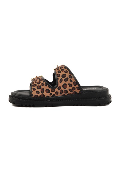 Leopar Desenli Tekstil Kadın Terlik 238051 Z Siyah
